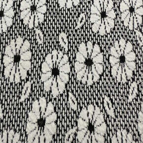 Vintage Camelashes Black and White Floral Daisy Knit Shirt Size Large - Picture 3 of 8
